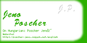 jeno poscher business card